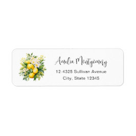Etiqueta Bouquet de Limão com Flores Brancas - Endereço