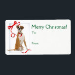 Etiqueta Boxer Christmas Gift Stickers<br><div class="desc">Estes adesivos de Natal Boxer são uma combinação perfeita para o nosso papel de embrulho de Natal Boxer.</div>