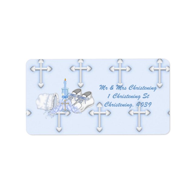 Etiqueta Boys Christening Wish (Frente)