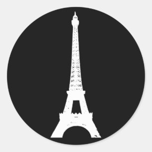 Etiqueta branca da torre Eiffel