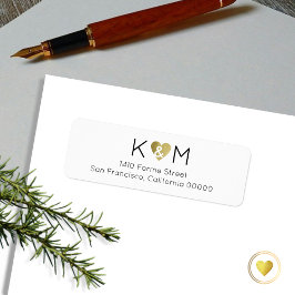 Etiqueta Branca de casamento romântica elegante