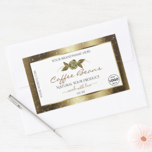 Etiqueta branca do produto Ouro de luxo Adicionar 