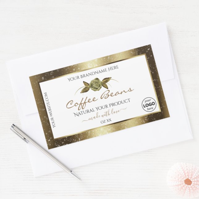Etiqueta branca do produto Ouro de luxo Adicionar  (Envelope)