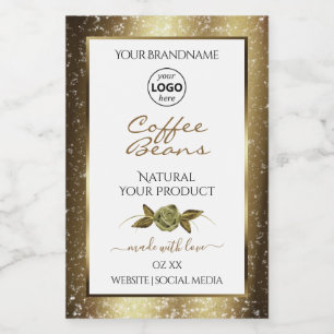 Etiqueta branca do produto Ouro de luxo Adicionar 