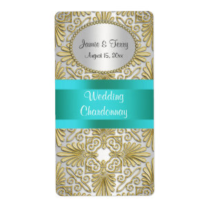 Etiqueta branca Dourado do vinho do partido do