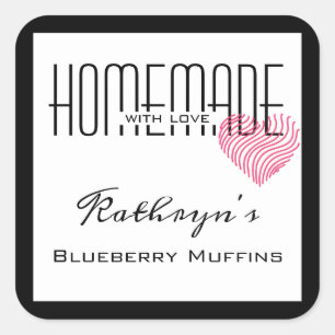Etiqueta branca personalizada "Homemade With Love"