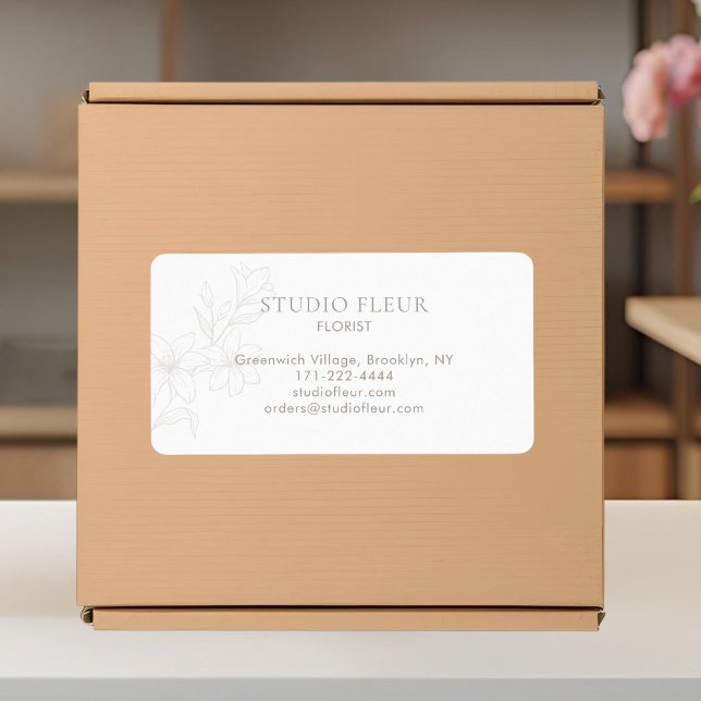 Etiqueta Branca | Rótulos de Endereço Moderno Florista (Criador carregado)