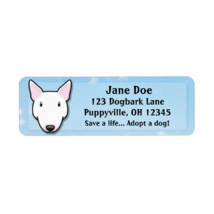 Etiqueta Branco bull terrier de Kawaii