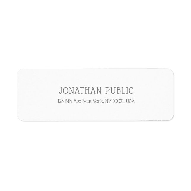 Etiqueta Branco Chic Simples Elegante Moderno (Frente)