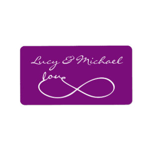 Etiqueta Branco de Lemniscate do amor da infinidade + seu