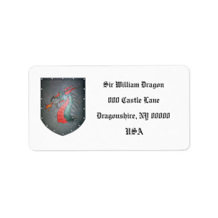 Etiqueta Branco do dragão do protetor do metal