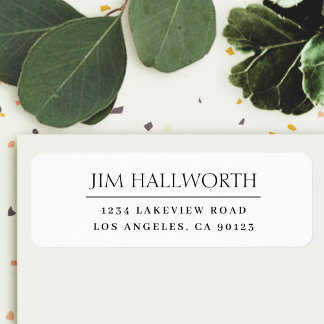 Etiqueta Branco e Preto Clássico Moderno