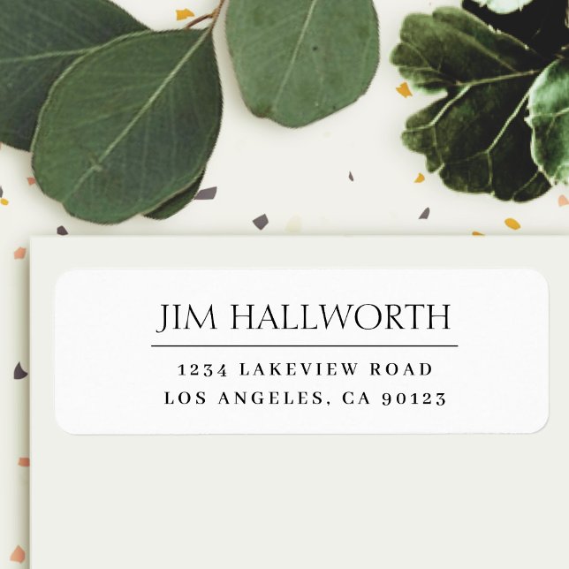 Etiqueta Branco e Preto Clássico Moderno (Criador carregado)