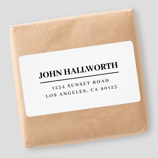 Etiqueta Branco e Preto Moderno (Criador carregado)