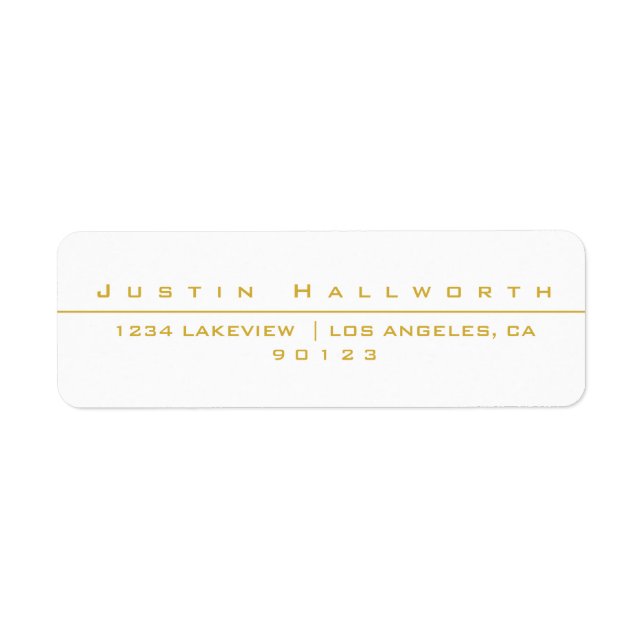 Etiqueta Branco estilizado e Dourado (Frente)