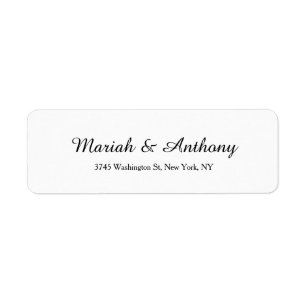 Etiqueta Branco preto clássico criativo elegante Wedding