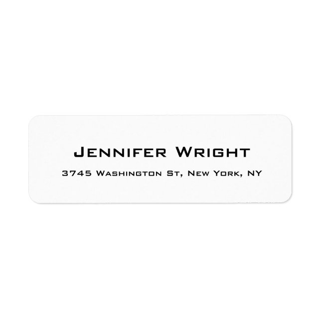 Etiqueta Branco preto elegante profissional moderno (Frente)