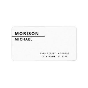 Etiqueta Branco preto minimalista moderno