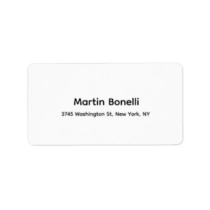 Etiqueta Branco preto simples clássico único