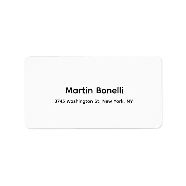 Etiqueta Branco preto simples clássico único (Frente)