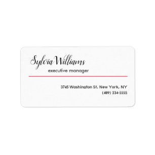 Etiqueta Branco vermelho minimalista criativo simples