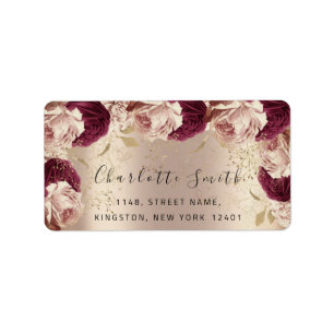 Etiqueta Bridal RSVP Casamento Rosa Rosa Marsala