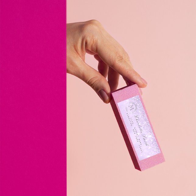 Etiqueta Bridal RSVP de Lavanda Glitter de Silver Monograma (Glamour in Every Glance)