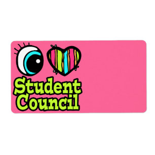 Etiqueta Bright Eye Heart I Love Student Council