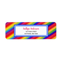 Bright Fiesta Stripes | Rótulo de Endereço de Devo