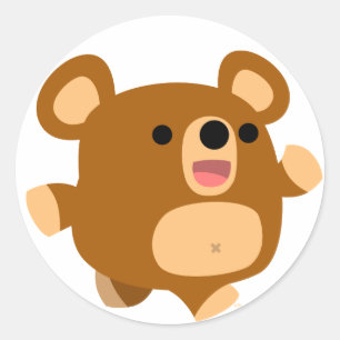 Etiqueta brincalhão do urso dos desenhos animados
