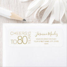 Brindemos a 80 anos Endereço Chic Elegante Ouro Br