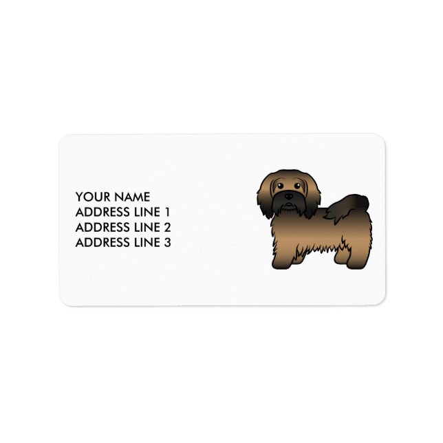 Etiqueta Brindle Havanese - Cão de Cartoon em Cute e Texto  (Frente)