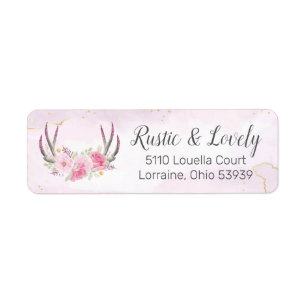 Etiqueta Brinquedos Florais Dourados, Rosa-Rosa, Marble, Ch