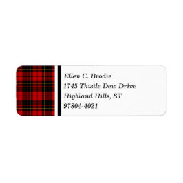 Etiqueta Brodie Clan Red e Black Scottish Tartan