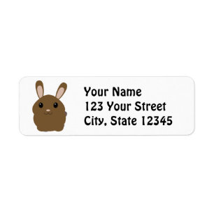 Etiqueta Brown Cartoon Bunny