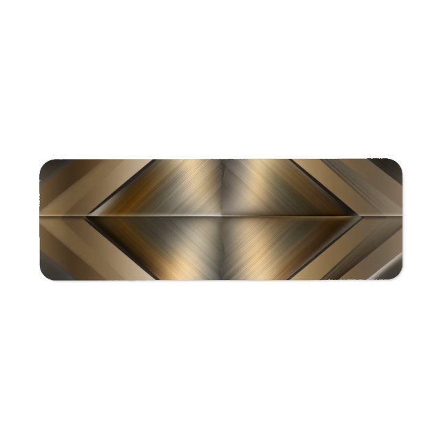 Etiqueta Brushed Metallic Geometric Diamond Pattern (Frente)