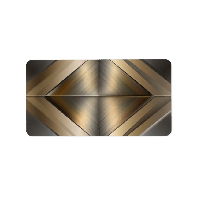 Etiqueta Brushed Metallic Geometric Diamond Pattern (Frente)