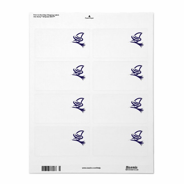 Etiqueta bruxa do Dia das Bruxas (Toda a folha)
