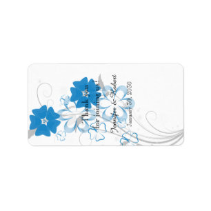 Etiqueta Budding Romance no Blue Wedding Lip Balm Label