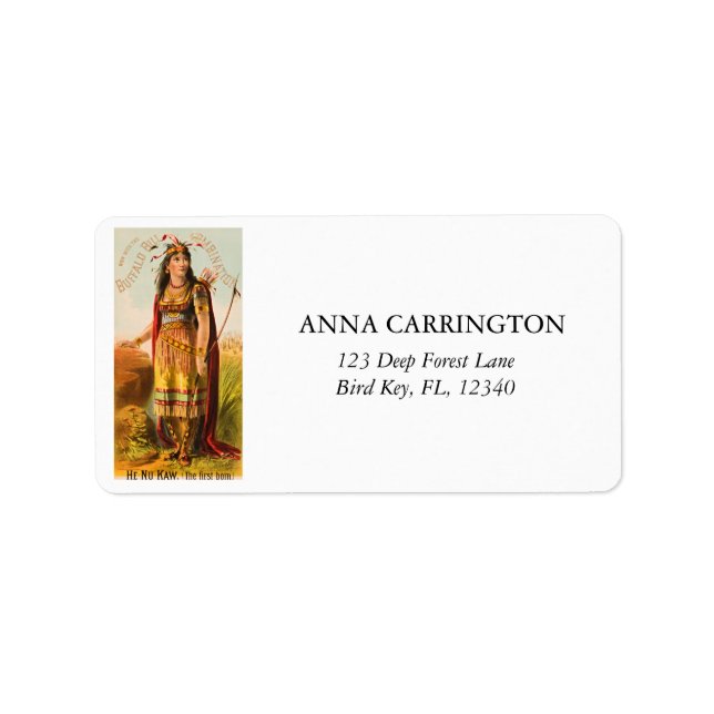 Etiqueta Buffalo Bill Handsomest Indian Maiden 1880 (Frente)