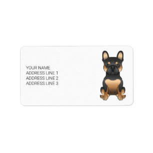 Etiqueta Buldogue/Cachorro Francês Negro E Bronzeado