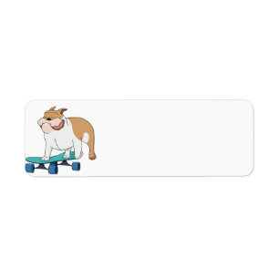 Etiqueta buldogue de skate