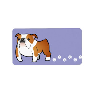Etiqueta Buldogue dos desenhos animados