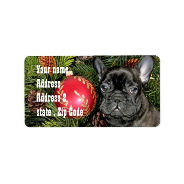 Etiqueta Buldogue Francês de Natal (Frente)