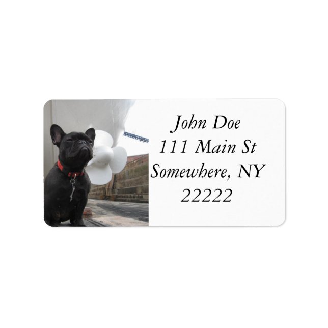 Etiqueta Buldogue Francês Negro (Frente)