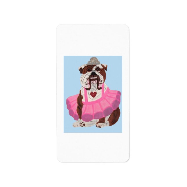 Etiqueta Bulldog Bailarina (Frente)