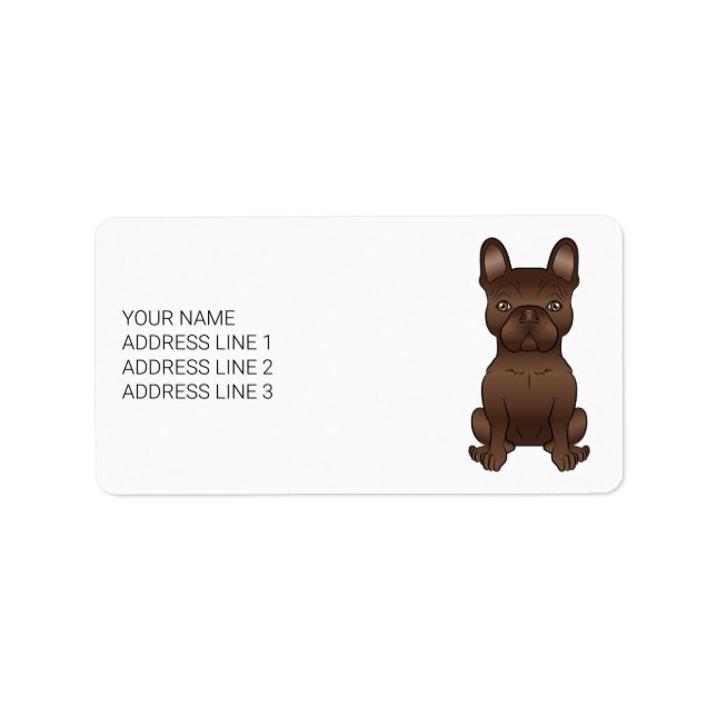 Etiqueta Bulldogue Francês Chocolate / Cachorro Frenchie &  (Frente)