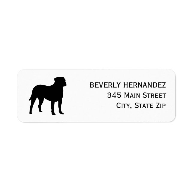 Etiqueta Bullmastiff Dog Walker Trainer Sentado (Frente)