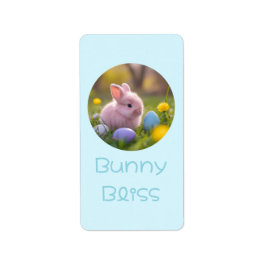 Etiqueta Bunny Bliss - Páscoa de coelhinho rosa liso