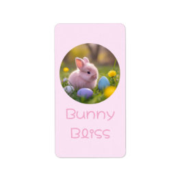 Etiqueta Bunny Bliss - Páscoa de coelhinho rosa liso
